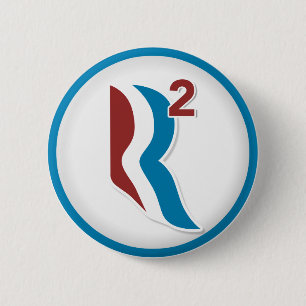 Romney Ryan R Squared Logo Round (White) 6 Cm Round Badge