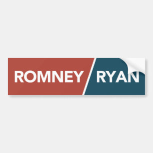 Romney Ryan Red & Blue Bumper Sticker