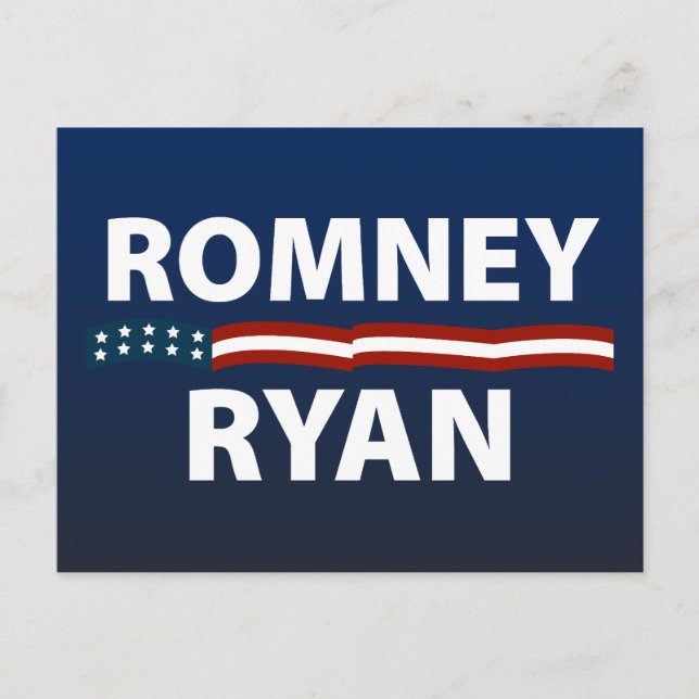 Romney Ryan Stars and Stripes Postcard (Front)