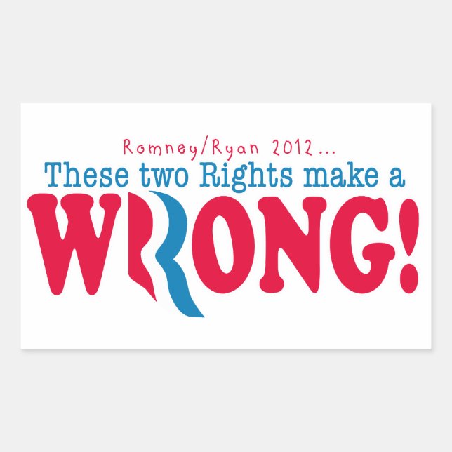 Romney Ryan Wrong Rectangular Sticker (Front)