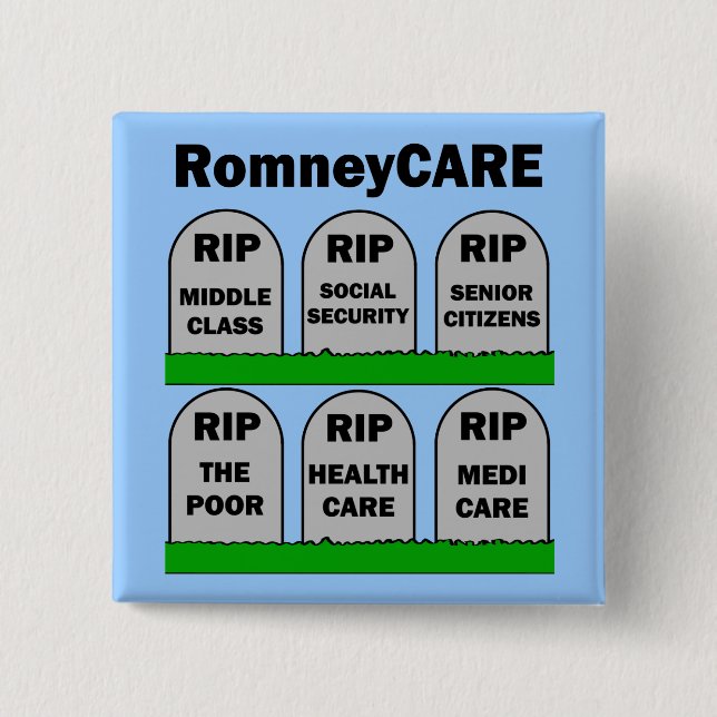 RomneyCARE 15 Cm Square Badge (Front)