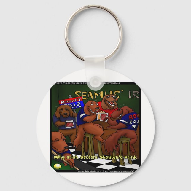 Romney's Irish Setters Funny Key Chain (Front)