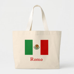 Romo Mexican Flag Large Tote Bag