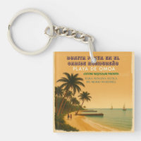 Rompecabezas Honduras Playa Omoa Retro poster