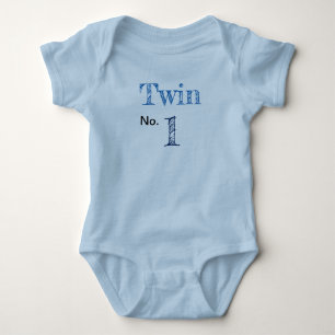 Romper Twin no.1 blue Baby Bodysuit