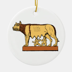 Romulus and Remus Ceramic Tree Decoration