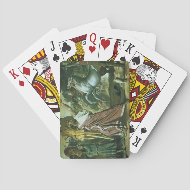 Romulus, conqueror of Acron, taking his booty to t Playing Cards (Back)