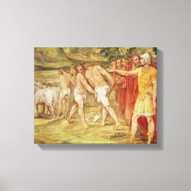 Romulus marking the limits of Rome Canvas Print (Front)