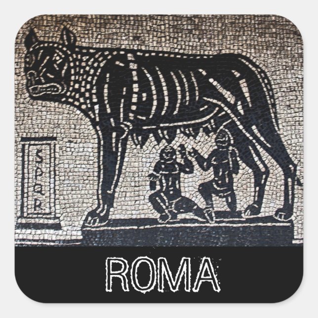 Romulus & Remus Square Sticker (Front)