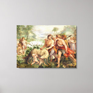 Romulus suckled by the she-wolf canvas print