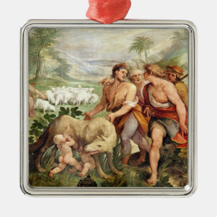 Romulus suckled by the she-wolf metal tree decoration