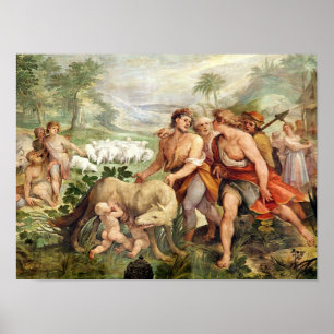 Romulus suckled by the she-wolf poster