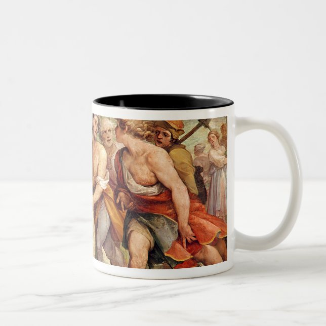 Romulus suckled by the she-wolf Two-Tone coffee mug (Right)