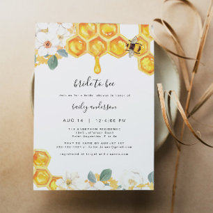 Romy - Floral Honey Bumble Bee Bridal Shower Invitation