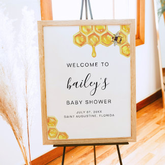 ROMY Honey Bumble Bee Baby Shower Welcome Poster