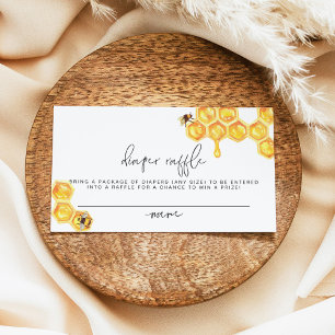ROMY Rustic Bumble Bee Baby Diaper Raffle Ticket