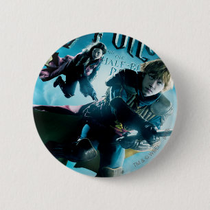 Ron and Ginny On Brooms 1 6 Cm Round Badge