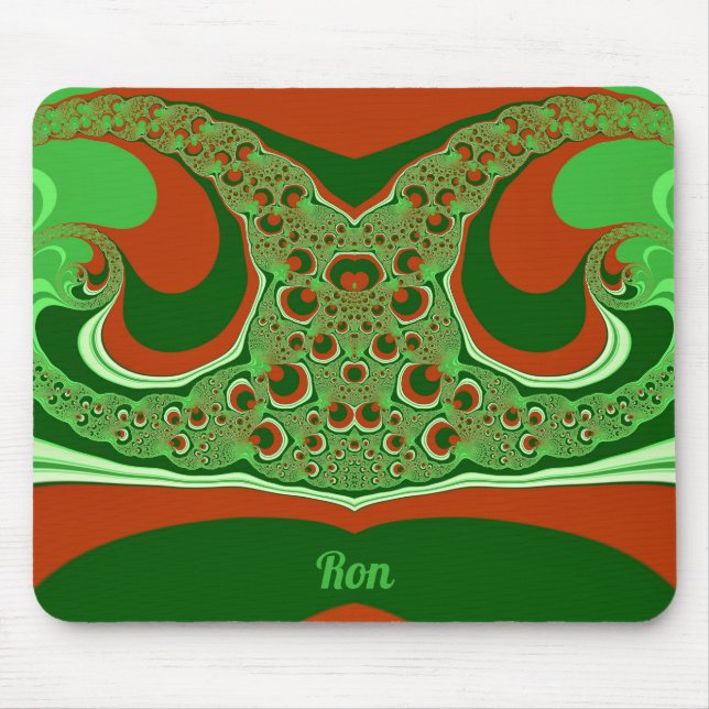 RON ~ CHRISTMAS ~ Red Green White  Mouse Mat (Front)