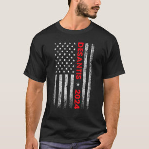 Ron DeSantis 2024 Vintage American Flag Election C T-Shirt