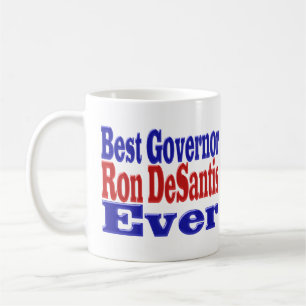 Ron DeSantis best Governor ever red blue half text Coffee Mug