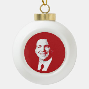 RON DESANTIS CERAMIC BALL CHRISTMAS ORNAMENT