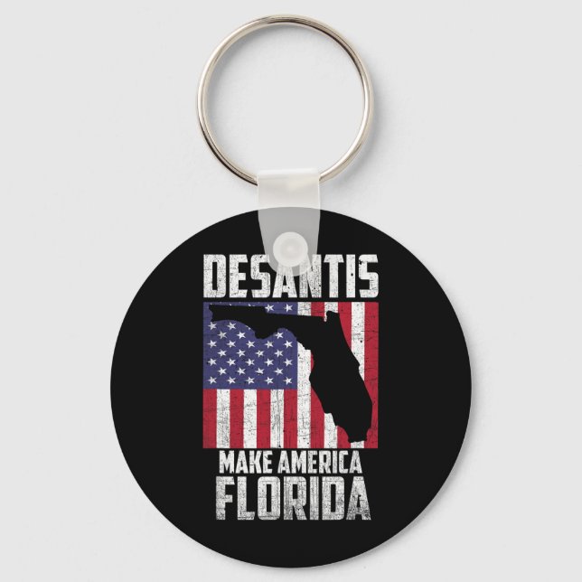 Ron Desantis Make America Florida Again Republican Key Ring (Front)