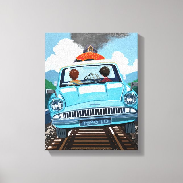Ron & HARRY POTTER™ in Flying Car to HOGWARTS™ Canvas Print (Front)