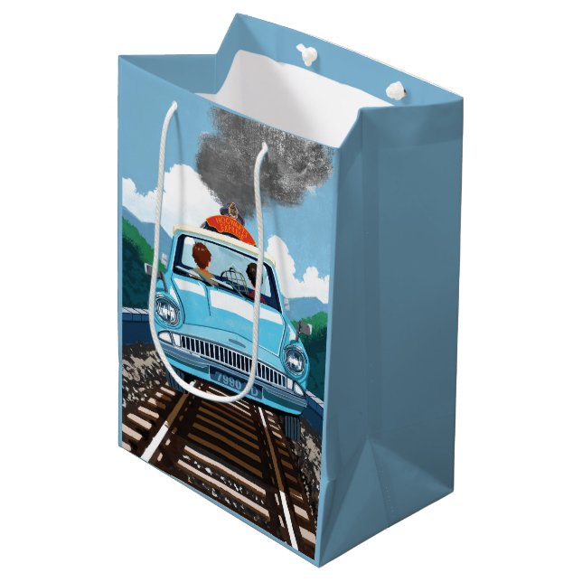 Ron & HARRY POTTER™ in Flying Car to HOGWARTS™ Medium Gift Bag (Front Angled)