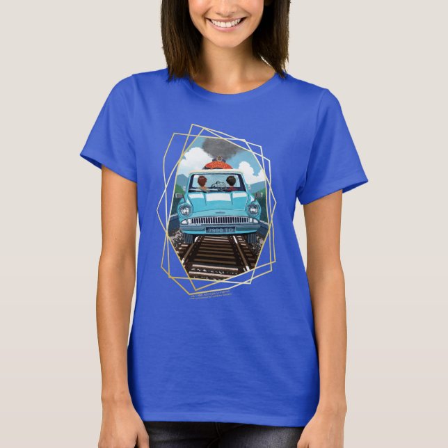 Ron & HARRY POTTER™ in Flying Car to HOGWARTS™ T-Shirt (Front)