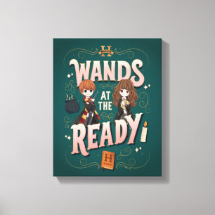 Ron & Hermione Wands at the Ready Canvas Print