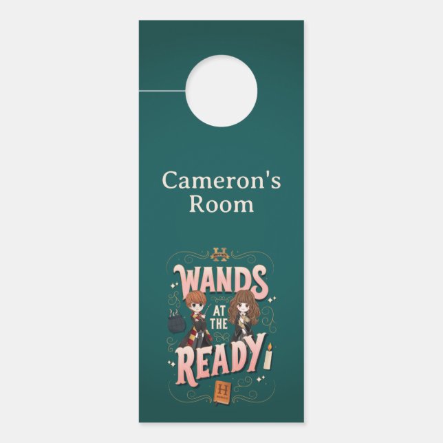 Ron & Hermione Wands at the Ready Door Hanger (Front)