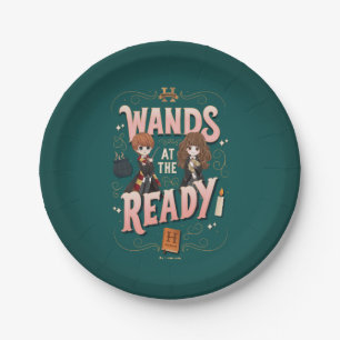 Ron & Hermione Wands at the Ready Paper Plate