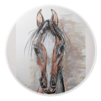 Ron Hevener Arabian Horse Ceramic Knob