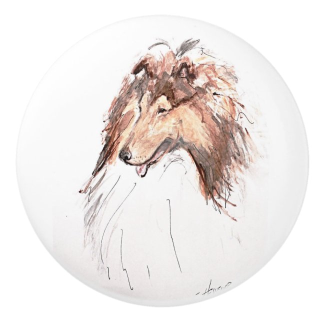 Ron Hevener . . .  Collie . . . Ceramic Knob (Front)