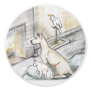 Ron Hevener Family Time  Ceramic Knob