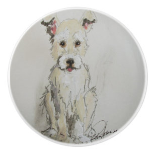 Ron Hevener Scruff Puppy Ceramic Knob