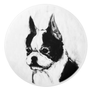 Ron Hevener Touch of Class Boston Terrier Ceramic Knob