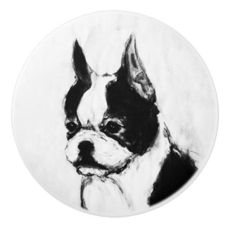 Ron Hevener Touch of Class Boston Terrier Ceramic Knob