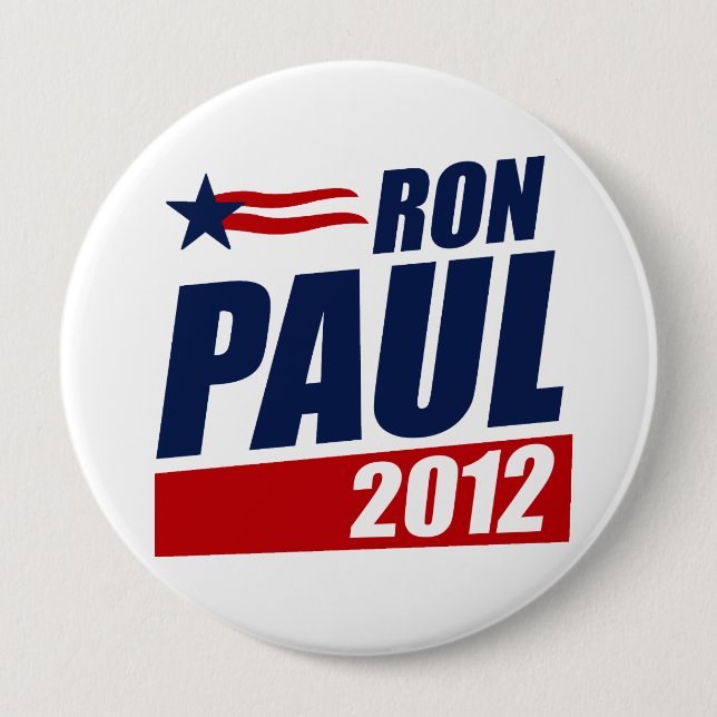 RON PAUL 2012 10 CM ROUND BADGE (Front)