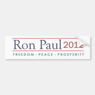 Ron Paul 2012 Freedom Peace Prosperity Bumper Sticker