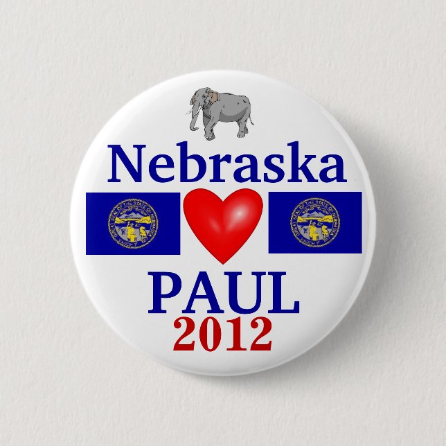 Ron Paul 2012 Nebraska 6 Cm Round Badge (Front)