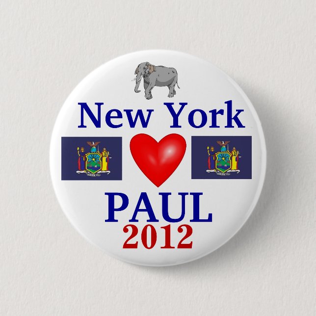 Ron Paul 2012 New York 6 Cm Round Badge (Front)