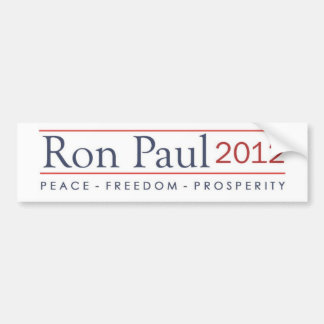 Ron Paul 2012 Peace Freedom Prosperity Bumper Sticker