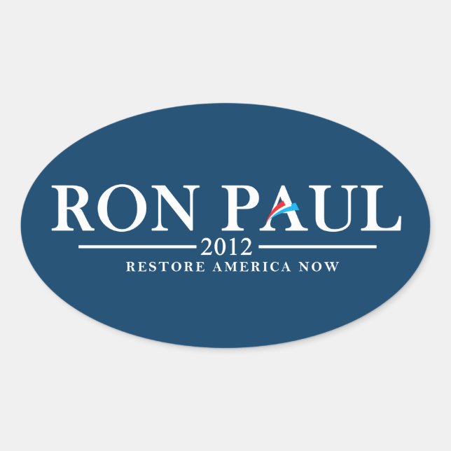 Ron Paul 2012 - Restore America Now Oval Sticker (Front)