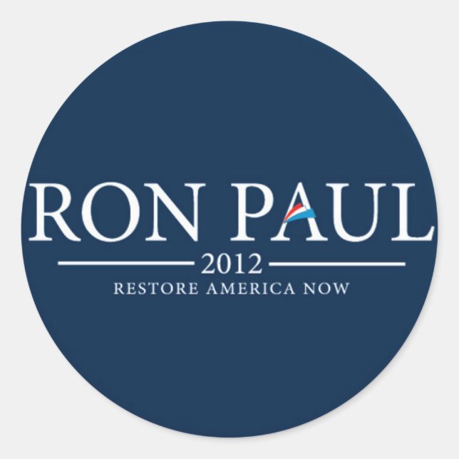 RON PAUL 2012 RESTORE AMERICA NOW STICKER (Front)