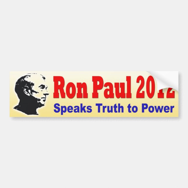 Ron Paul 2012 Speaks Truth to Power Bumper Sticker (Front)
