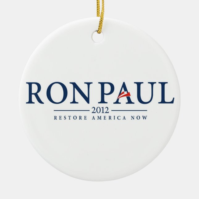 ron paul 2012 usa president election logo politics ceramic tree decoration (Front)
