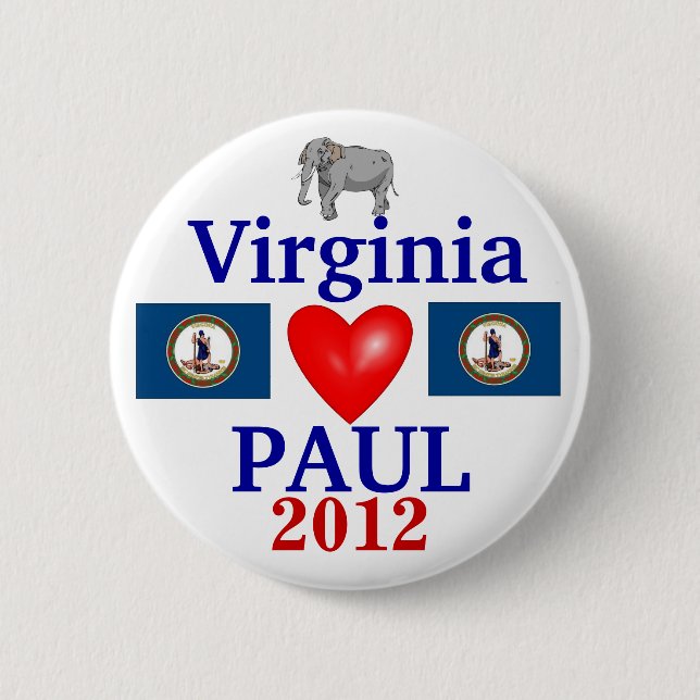Ron Paul 2012 Virginia 6 Cm Round Badge (Front)