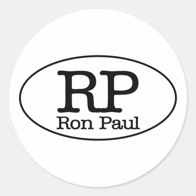ron paul classic round sticker (Front)