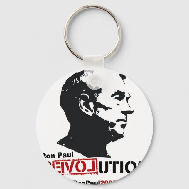 Ron Paul face Stencil - Revolution Key Ring (Front)